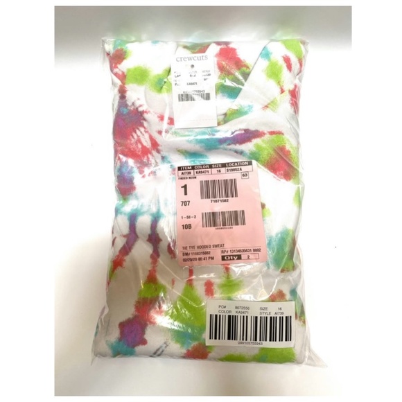 JCrew Crewcuts Tie Dyed Hooded Sweatshirt NWT - Picture 2 of 4
